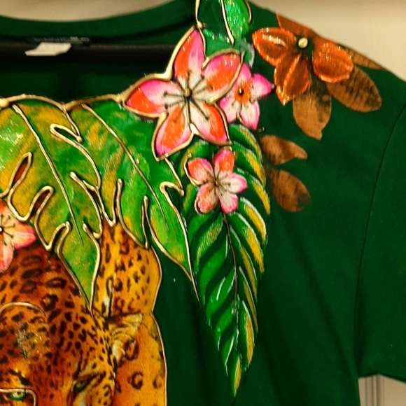 3D painted Art to Wear Jungle Leopard Animal Print Mini Dress, Tunic Top Artsy - Picture 4 of 12